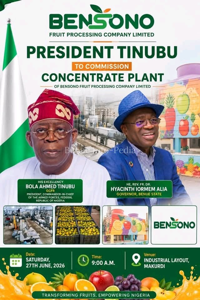 President Tinubu Set to Unveil Major Fruit Processing Facility in Benue